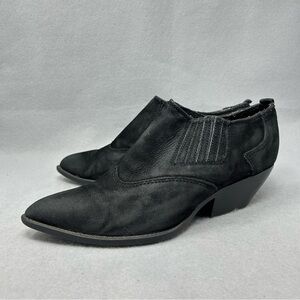 Vintage 90’s ZODIAC Boots Shoes Size 7.5 Black Leather Cuban Heel